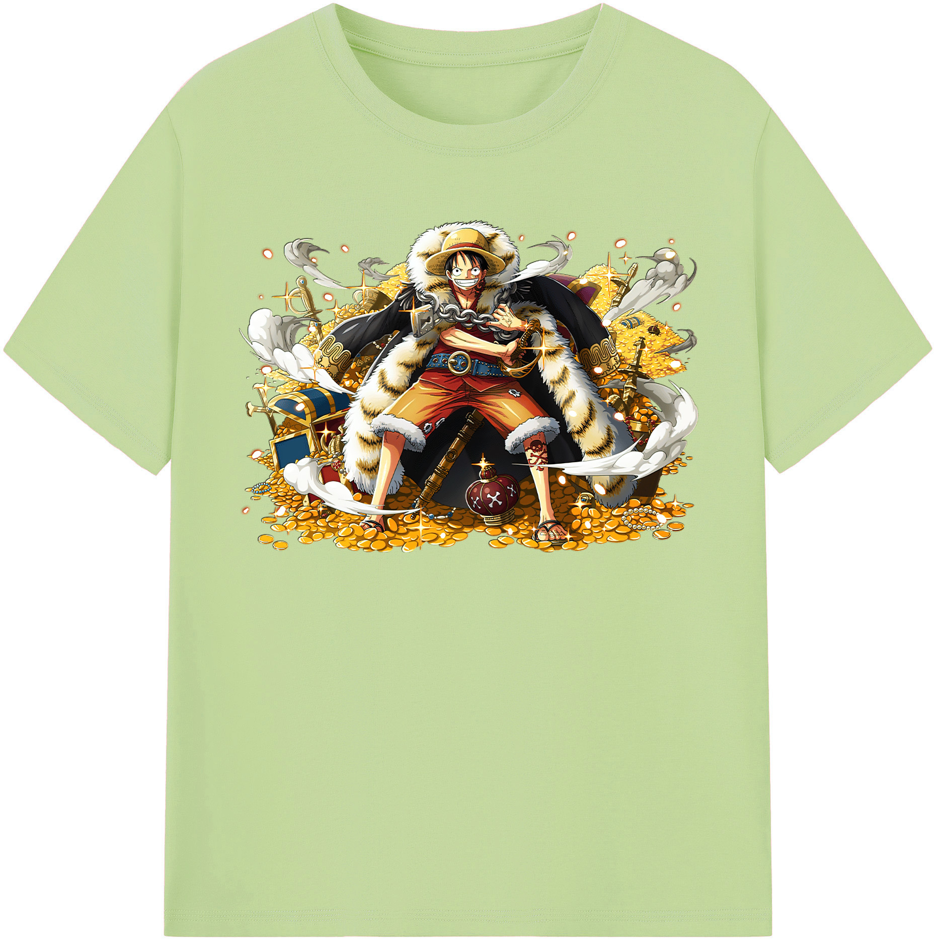 ワンピース モンキー・D・ルフィ ONE PIECE Monkey D. Luffy 綿100％半袖Tシャツ（フロントプリント）